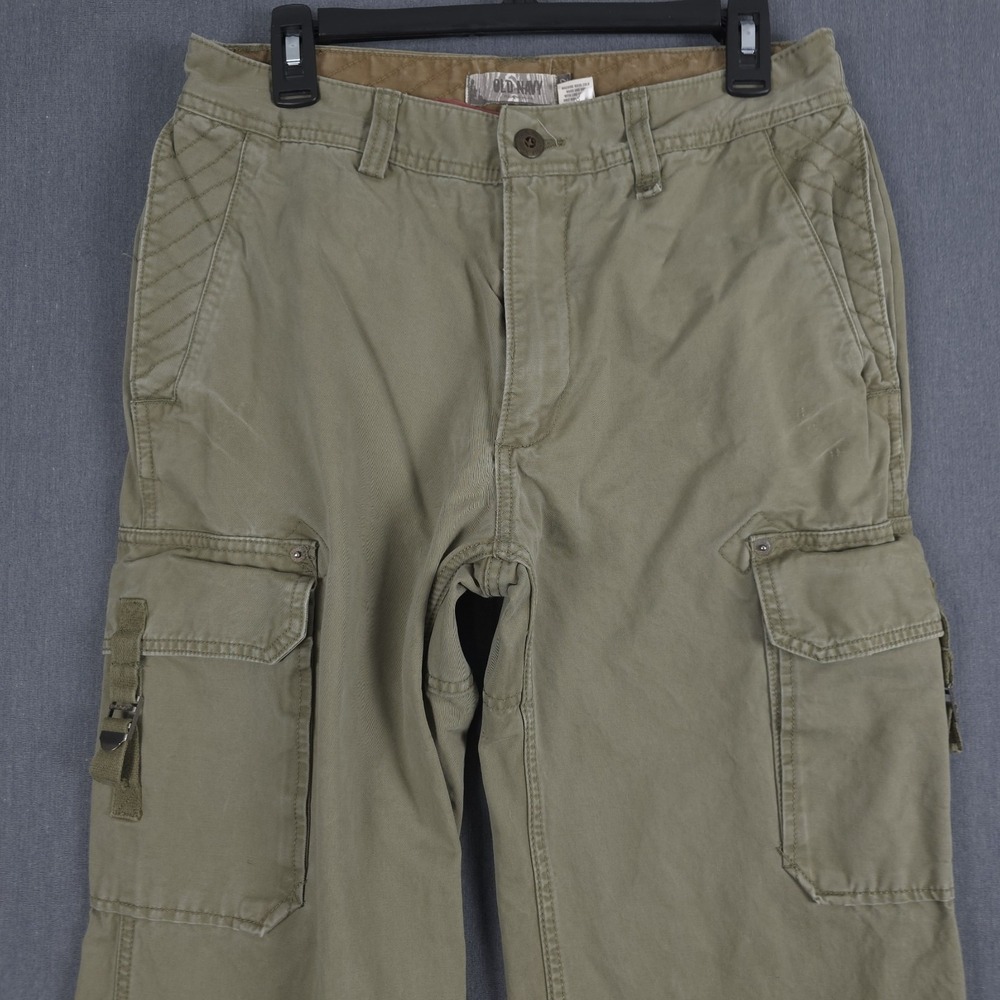 Vintage Old Navy Military Cargo Pants Mens 30x32 (Fits 30x31) Green Y2K Skater - Picture 2 of 16